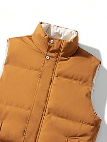 男士冬季背心 - 咖啡棕 - 查看 3