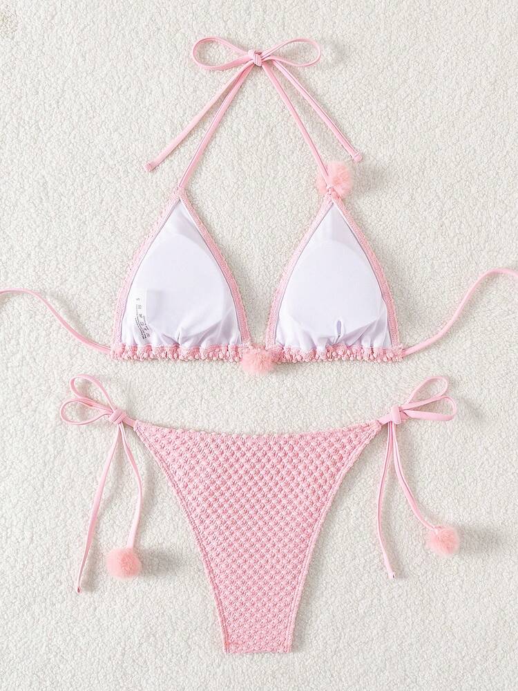 Women's Halter Neck Bikini Set With Straps Valentine Summer Beach