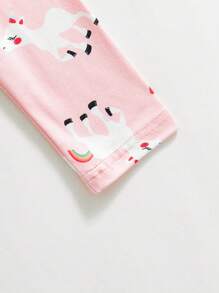 2 件裝女嬰日常休閒心形卡通印花連身裙 - 彩色 - 查看 6