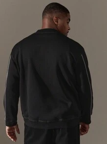 SHEIN Manfinity Homme Men's Plus Size Solid Color Round Neck Long Sleeve Casual Sweatshirt
