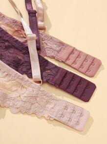 3pcs/Set Splice Lace Thin Strap Bra Lingerie