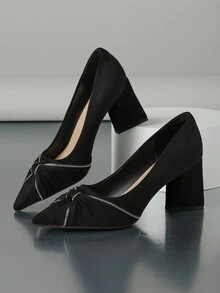Fashionable Women's Rhinestone High Heel Pumps, Suitable For Parties - Black - View 2