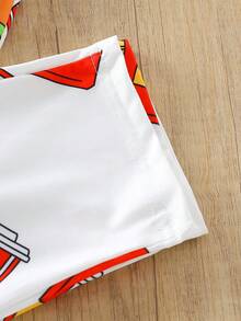 Toddler Boys' French Fries Printed Homewear Outfit, Sold Separately, Can Be Paired With Mommy & Me Matching Outfits - White - View 7