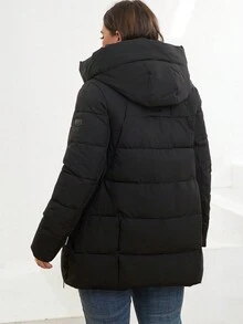 GASMAN Plus Size Women's Winter Hooded Coat With Drawstring