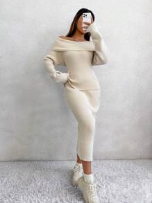 SHEIN Unity Women Sweater Co-Ords - White - View 1