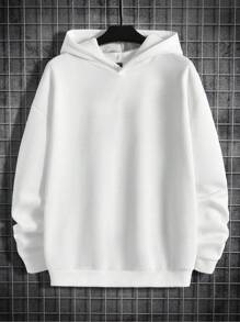 Manfinity RebelGame Men's Skull & Playing Card Print Oversize Hooded Sweatshirt - White - View 2