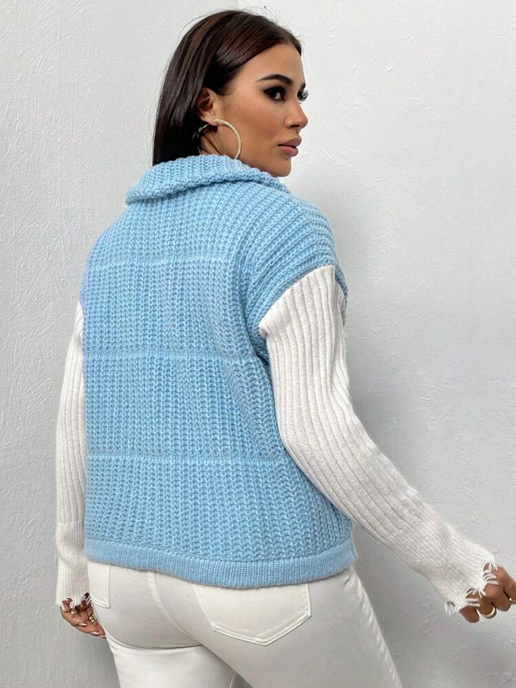 Women'S Contrast Cardigan Sweater Fall Cloth For Women
