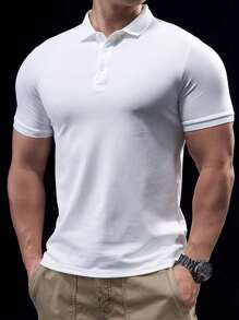 Manfinity Homme 男士短袖 Polo 衫 - 白色 - 查看 3
