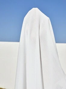 SHEIN BohoFeels 拉鍊燈籠袖度假女裝襯衫 - 白色 - 查看 6