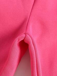 SHEIN 2 件套休闲女童连帽衫和运动裤套装，字母印花圆领套头衫和配套下装，秋冬两件套服装，母子套装（单独出售） - 彩色 - 查看 8