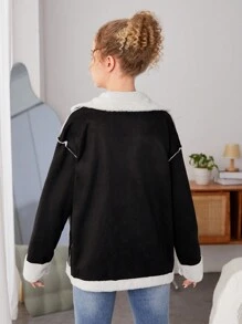 少女休閒街頭風格絨面保暖外套