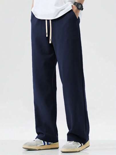 Men's Straight-Leg Knitted Sports Pants For Spring And Autumn