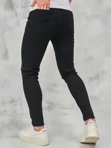 Jeans Desgastados Para Hombre - Negro - Ver 7