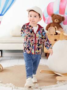 Baby Boys' Portrait Pattern Printed Fun Jacket - Multicolor - View 6