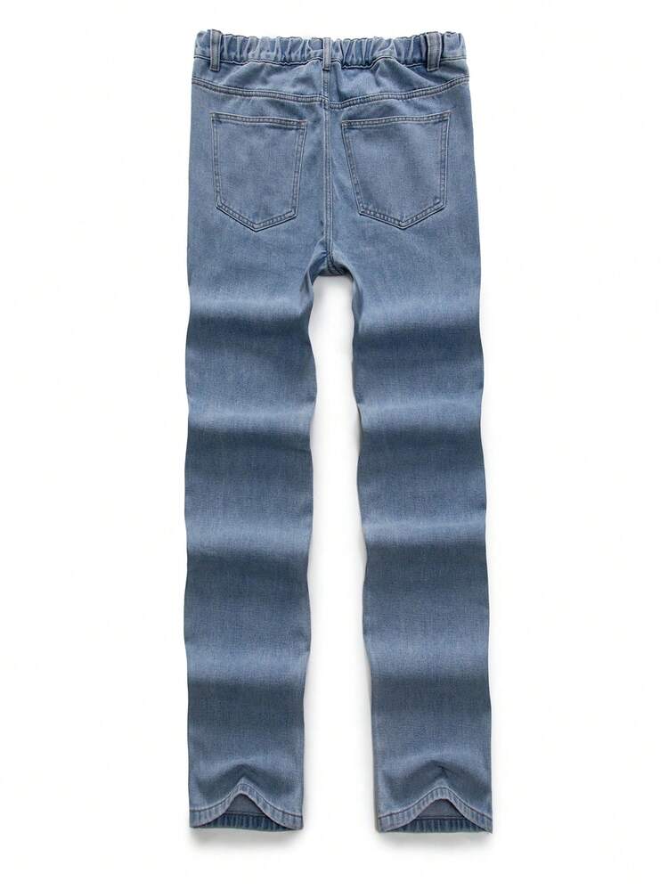 Teenage Boys' Asymmetrical Ripped Jeans
