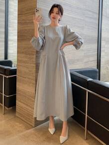 DAZY 灯笼袖罩衫连衣裙，秋装长袖连衣裙