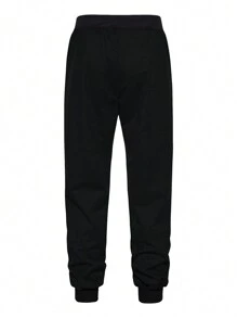 Manfinity Homme Lỏng lẻo phù hợp Nam Panel Tương phản Eo đàn hồi Quần thể thao - màu đen - Xem 2