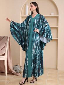 Al Najma Vestido Estampado Con Mangas De Murciélago