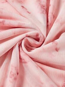 Plus Size Ruffled Bodycon Dress With Floral Print And Spaghetti Straps - Pink - View 3