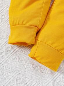 女嬰撞色休閒套裝 - 黃色 - 查看 7