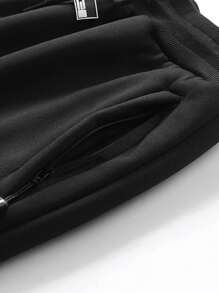 Pantalones Aislados Para Hombres Con Cintura Con Cordón Para Mantener El Calor - Negro - Ver 5