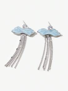 SHEIN ICON 1pair Minimalist Fashion Tassel Earrings With Personalized - Multicolor - View 1