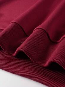 Manfinity 男款鋸齒條紋長袖汗衫和慢跑褲兩件套 - 酒紅色 - 查看 6