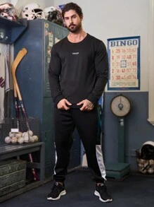 Gym Rark 男友风格男士字母图案长袖运动卫衣 男友风格男士卫衣 洛杉矶卫衣moletom Corinthians黑色男士卫衣男士卫衣男士卫衣 - 黑色 - 查看 4