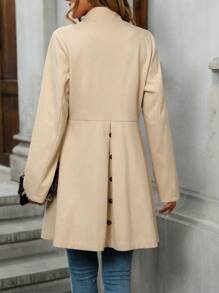 SHEIN LUNE Ladies' Herringbone Woolen Coat - Apricot - View 2