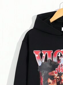 SHEIN Teen Boys' Cartoon Character & Letter Printed Hoodie And Pants Set - Multicolor - View 3