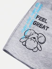 Cô gái Tween Đúng mốt Thể thao Dệt kim Thẳng Quần short chân rộng - Màu Xám nhạt - Xem 4