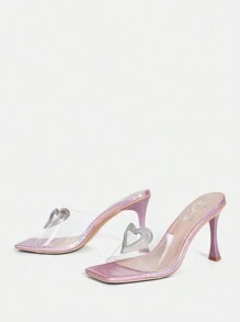 Women's High Heeled Sandals - Pink - View 5