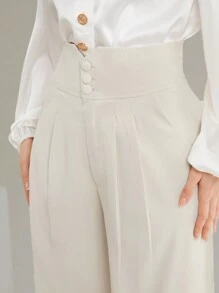 Modelyn Women's Wide Leg Pants - Beige - View 3