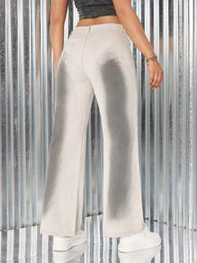 SHEIN EZwear Jeans With Slanted Pockets - Grey - View 2