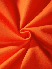 Fashionable Street Style Baby Girls' Letter Print Round Neck Sweatshirt And Comfortable Letter Print Pants Set - Orange - View 7