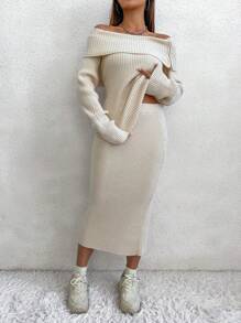 SHEIN Unity Women Sweater Co-Ords - White - View 4