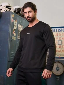 Gym Rark 男友风格男士字母图案长袖运动卫衣 男友风格男士卫衣 洛杉矶卫衣moletom Corinthians黑色男士卫衣男士卫衣男士卫衣 - 黑色 - 查看 5