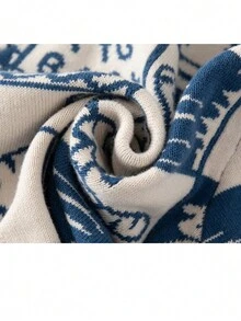 幼兒男童卡通圖案釦扣開衫毛衣 - 藍白色 - 查看 7