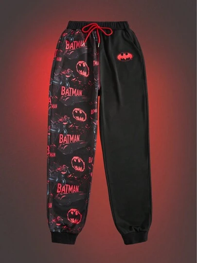Our Batman X ROMWE Plus Size Casual Anime Character And Letter