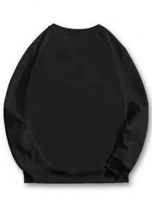 Manfinity EMRG Hombres talla grande 1 pieza Pullover con slogan & con estampado de telaraña