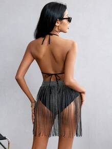 鑽石細節性感內衣胸罩 - 黑色 - 查看 2