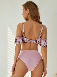 Swim DD+ Women's Floral Print Bikini Set Summer Beach - Multicolor - View 2