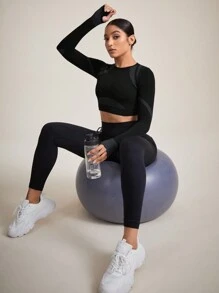 Easithlete Seamless Sports T-shirt - Black - View 5