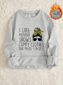 SHEIN Slayr 圓領寬鬆長袖運動衫 - 灰色 - 查看 5