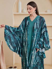 Al Najma Vestido Estampado Con Mangas De Murciélago