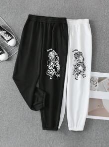 Calvaya Kích thước lớn In Động vật Quần thể thao - Nhiều màu - Xem 1