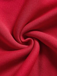 SHEIN Cô gái Tween 1 Miếng In trái tim & Da báo Lót nhiệt Áo chui đầu - Đỏ - Xem 3