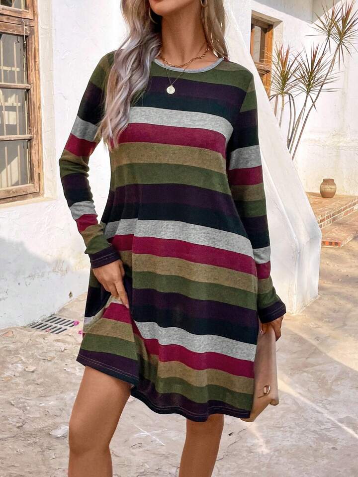 SHEIN LUNE Abito A Righe A Maniche Lunghe Da Donna SHEIN ITALIA
