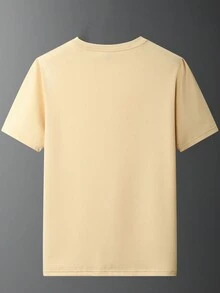 Của phụ nữ Đơn giản Và Linh hoạt Thời gian rảnh rỗi Áo thun Với In thư - Màu be - Xem 2