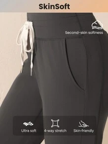 Lifespree Của phụ nữ Eo đàn hồi & Trở viền Quần Chạy bộ - Xám - Xem 3